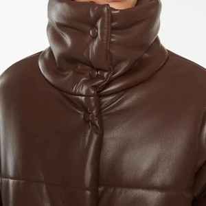 Genuine Leather Jacket Women Designer Puffer <b>Coat</b> Custom <b>Bubble</b> <b>Coat</b> Warm Stylish Casual Girls Winter Puffer Jacket Trendy - Product Image 3