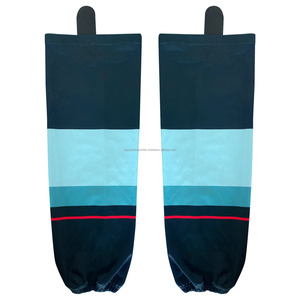 Chaussettes de hockey sur glace professionnelles pour adultes, d'été, rayées, fines, en coton et élasthanne, respirantes, écologiques, à séchage rapide, avec revers. - Product Image 4