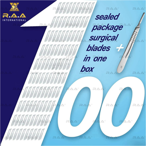 ใบมีดผ่าตัด 100 ชิ้น # 20 สำหรับด้ามจับหมายเลข ใบมีดผ่าตัดเหล็กกล้าคาร์บอนปลอดเชื้อ 4 ใบ เครื่องมือผ่าตัดสัตว์ คุณภาพพรีเมียม - Product Image 3