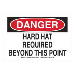 Panneau de signalisation de sécurité « Danger : Casque de sécurité requis » 7x10 pouces, utilisation en intérieur/extérieur sur chantier - Product Image 1