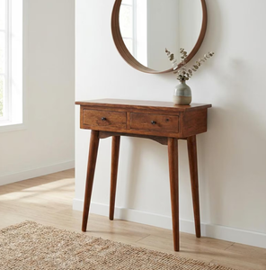Table console moderne de luxe classique réglable en bois de manguier naturel, design unique pour salon, bureau à domicile, chambre à coucher - Product Image 1