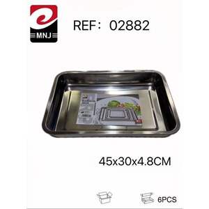 Bandeja Cuadrada Minimalista de Acero Inoxidable de un Solo Nivel 45*30*4.8 para Almacenamiento en la Cocina - Product Image 1