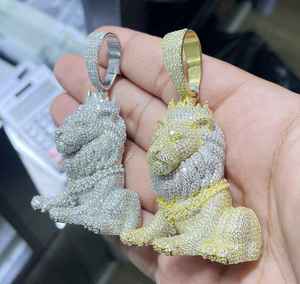 Colgante de Moissanita con Diseño de León, Estilo Hip Hop, con Microincrustaciones, Chapado en Oro, Joyería con Forma de Animal, Regalo - Product Image 2