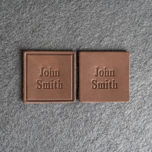 Custom Shape Debossed Genuine Leather <b>Patch</b> Embossed PU Leather Labels Stitched Leather Badges for Clothing <b>Jeans</b> Bags - Product Image 3