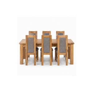 Ensemble de salle à manger en teck de luxe ARTERRA, grand rectangle, table moderne, chaises rembourrées à dossier haut pour hôtel - Product Image 1