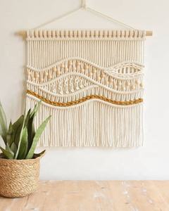 Grand macramé bohème Tenture murale en coton tissé à la main pour la maison pour la décoration du salon et de la chambre à coucher - Product Image 3