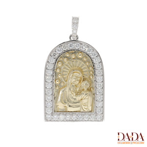 Colgante de Jesús con Diamantes, Joyería Católica, Medallón de Fe Cristiana, Collar de Lujo - Product Image 6