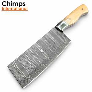 Couteau à découper en acier Damas Chimps International avec manche en os de chameau, style japonais, couteau de boucher pour la cuisine - Product Image 1