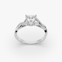 Bague de fiançailles, de mariage ou d'anniversaire classique en argent sterling 925 avec moissanite taille princesse, option plaqué or