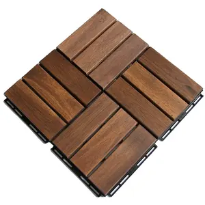 Carrelage de balcon en bois d'acacia Vietnam, plateformes de 12x12 pouces, barres imbriquantes, en bois d'acariens, pour terrasse