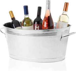 Galvanized Iron Beverage Tub Wine Chiller <b>Bucket</b> Elegant Party <b>Ice</b> Tub & <b>Bucket</b> for Champagnes and Wines Bottle In Wholesale - Product Image 6