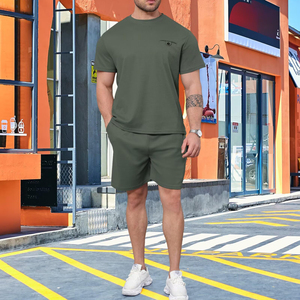 Conjunto Deportivo de Verano para Hombre, Transpirable, que Absorbe la Humedad, con Camiseta de Manga Corta y Pantalones Cortos, de Poliéster y Algodón, 2 Piezas - Product Image 5