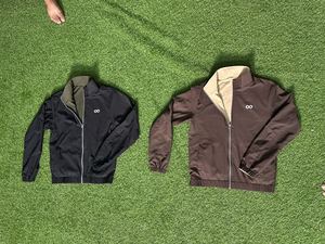 เสื้อแจ็คเก็ตผู้ชายแบบสองด้าน สีดำขาวล้วน ปิดด้วยซิป กันลม สวมใส่สบายๆ ในฤดูใบไม้ร่วง คอตั้ง ผลิตจากวัสดุโพลีเอสเตอร์ - Product Image 6