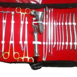 Kit médical gynécologique DNC : Ensemble d'instruments chirurgicaux manuels et électriques en acier inoxydable, ciseaux, spéculums et dilatateurs - Product Image 1
