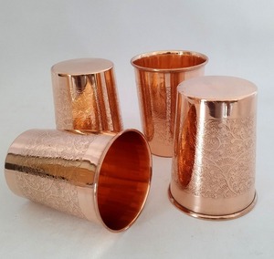 Vaso de cobre ecológico tipo cúpula, estilo vintage indio, taza de cobre martillado, utensilios de cocina tradicionales para exteriores - Product Image 4