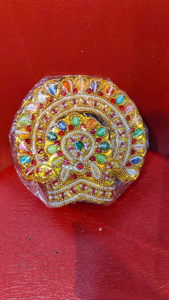 Corona Tradicional Elegante de Acrílico con Cristales de Imitación, Hecha a Mano, Ligera, Mini Mukut, para Ídolos de Templos, Uso en Festivales - Product Image 5