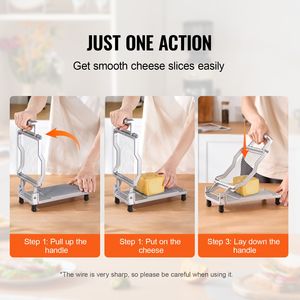 Tagliatrice per Formaggio di Grado Commerciale con Filo da 0,39'' e 0,78'', Lama in Metallo Rimovibile per Tagliare il Burro, Affettatrice per Formaggio in Lega di Alluminio per Uso Domestico - Product Image 3