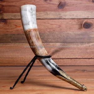 Genuine Viking Polished Eco-Friendly Organic Material 12inch Adjustable Handmade Display <b>Stand</b> Included Animal Style <b>Drinking</b> - Product Image 1