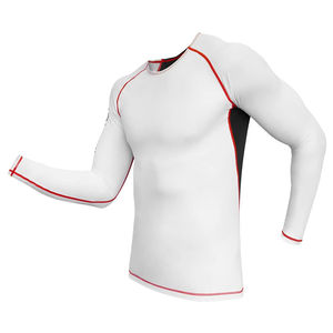 เสื้อรัดรูปแขนยาวสำหรับผู้ชาย Bright Way International สีขาว ดำ แดง ผ้ายืดโพลีเอสเตอร์ 280 กรัม แห้งเร็ว - Product Image 1