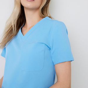Customized Logo Medical <b>Scrubs</b> Jogger <b>Set</b> Blue Nursing Uniform Hospital Workwear Comfortable Stretch OEM Wholesale Supplier - Product Image 6