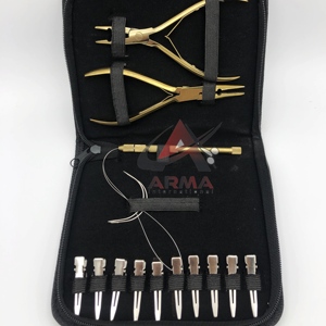 Kit d'extension capillaire Plasma Gold Fusion avec pince à 2 trous, peigne à boucle, outils de type Hock, marque privée, acier inoxydable ARMA INTERNATIONAL - Product Image 3