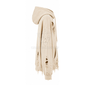 Sudaderas con efecto desgastado para mujer, de algodón grueso, con logotipo personalizado, lavadas, fabricante OEM ODM - Product Image 2