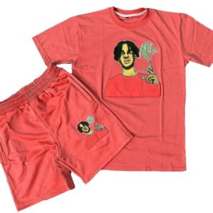 ชุดเซ็ตเสื้อยืดและกางเกงขาสั้นผู้ชายสไตล์ถักคุณภาพสูงสำหรับใส่เดินเล่นในฤดูร้อน ดีไซน์ลำลอง แห้งเร็ว ครบชุด - Product Image 3