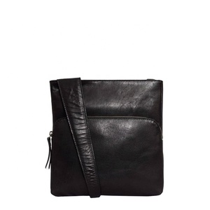 Saman exporta alta calidad hecho a mano negro Vintage cuero bandolera exclusivo cuero genuino geométrico directo superior indio - Product Image 1