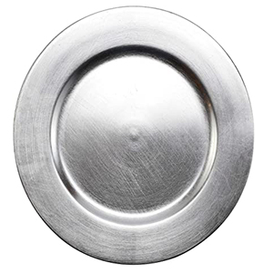 Plaque de chargement galvanisée en argent de 13 pouces, prix personnalisé, convient aux assiettes à salade, plats à soupe et assiettes à dîner - Product Image 1