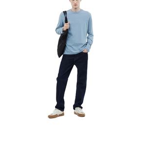 2024 T-shirt à manches longues basique lourd pour hommes pur coton coupe ample taille personnalisée couleur unie conception vierge pour l'exportation BD - Product Image 2