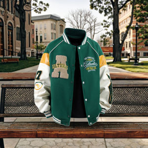 Chaqueta Acolchada Retro Personalizada con Parches, Unisex, Corte Holgado, para Otoño e Invierno, Estilo Urbano para Parejas - Product Image 1