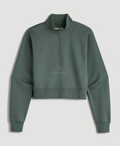 Sudadera de Felpa 100% Algodón para Mujer, de Alta Calidad, con Media Cremallera, Talla Grande, Formal, de Invierno, Personalizada con Logotipo Bordado, Talla XL - Product Image 5