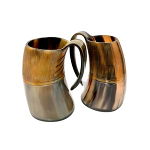 Real Buffalo Horn Beer Mugs Gift Sets Handmade Top Quality Mugs & Cups OEM ODM Customizable Natural Horn Mug Set Hot Sell - Product Image 1