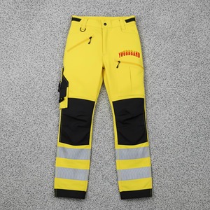 YOURBRAND Men's Yellow <b>Work</b> <b>Pants</b> With Multiple Pockets Breathable Canvas Safety Trousers For Construction Site Use - Product Image 4