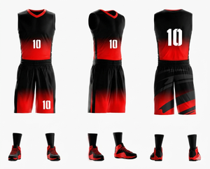 Ensemble de maillot de basketball pour homme, imprimé par transfert thermique, débardeur sans manches et short, anti-humidité, tenue de sport intégrale - Product Image 6
