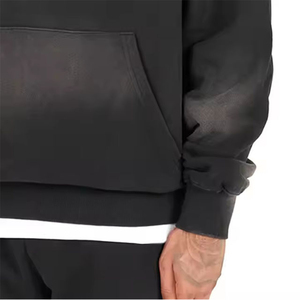 Ensembles de survêtements pour hommes en coton délavé à l'acide, avec impression numérique hivernale et patch brodé, coupe évasée, comprenant un sweat à capuche et un pantalon de survêtement - Product Image 5