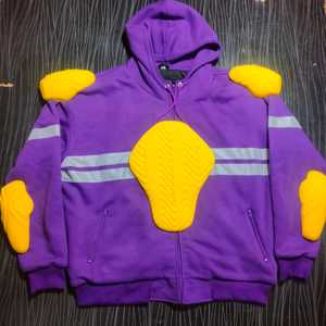 Chaqueta de Motocicleta con Capucha, Estampado Morado, Invierno, con Protección CE, Reflectante, Resistente a la Abrasión, Personalizable - Product Image 2