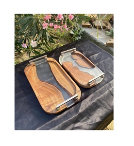 Bandeja de Resina y Madera de Acacia de Diseño Personalizado, Excelente Empaque, Buena Calidad, Hecha a Mano, para Servir y Almacenar Té, a Bajo Costo - Product Image 4