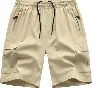 Pantalones Cortos Cargo Casuales Transpirables de Pana para Hombre 2026, de Cintura Media, Bermuda, de Secado Rápido, Impermeables, con Cierre de Cordón, para Entrenamientos, Color Liso - Product Image 4