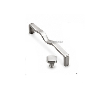 Tirador y pomo cuadrado minimalistas de metal negro para muebles de cocina, diseño duradero - Product Image 2