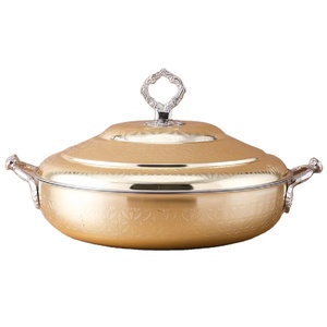 Casserole de luxe au fini doré avec aspect élégant Chauffe-plats Buffet Fête Hot Pot Maisons Fêtes Hôtels Villas Utilisation de mariage - Product Image 1