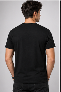 Camiseta de Manga Corta para Hombre, Cuello en V, Corte Regular, Poliéster/Algodón, Color Sólido, Ecológica, Transpirable, Lisa - Product Image 2