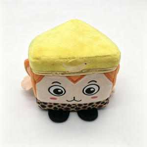 Peluche de mono personalizado con sombrero amarillo y ribete dorado, peluche de mono con estampado de leopardo, peluche de mono con ojos grandes bordados - Product Image 3