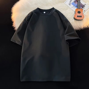 เสื้อยืดคอกลมแขนสั้นสีชมพูสำหรับผู้ชายไซส์ใหญ่ สไตล์สตรีทแวร์ พิมพ์ลาย ผลิตจากผ้าโพลีเอสเตอร์/คอตตอน 220 กรัม ผ้าเจอร์ซีย์ถัก - Product Image 3