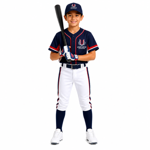 Conjunto de Uniforme de Béisbol Juvenil Personalizado 2026, Jersey y Pantalones de Béisbol Sublimados para Niños, Ropa Deportiva Transpirable de Manga Corta, 100% Poliéster - Product Image 1
