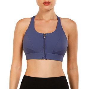 White Sports <b>Bra</b> With <b>Blue</b> Band High Support Workout Top Women's Athletic Wear - Product Image 4