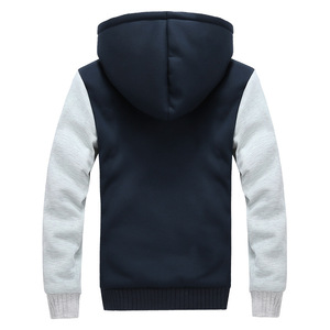 Chaqueta de Forro Polar con Capucha para Hombre, Chaqueta Informal de Invierno con Cierre, Forro de Sherpa, Corte Regular, Color Sólido, Diseño Cortavientos - Product Image 2
