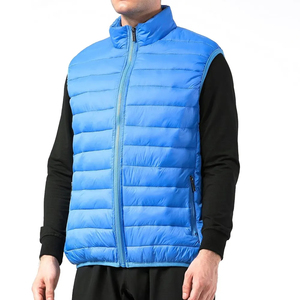 2026 Latest Wholesale High Quality Custom Made Mens <b>Quilted</b> Polyester Wadding PU Leather Waterproof <b>Winter</b> Puffer Vest Waistcoat - Product Image 1