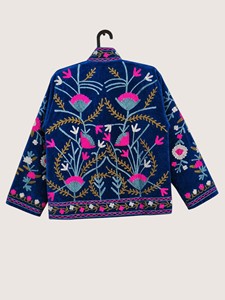 Cardigan en coton brodé floral bohème, col rond, manches longues, grande taille, vêtements décontractés pour femmes, vêtements de printemps - Product Image 2