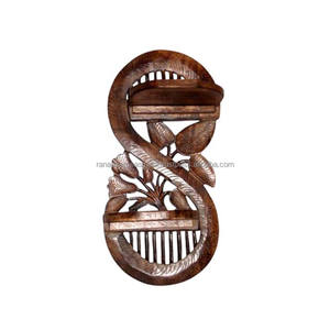 Soporte de pared de madera de primera calidad, Diseño Artesanal hecho a mano para una elegante decoración para sala de estar disponible en múltiples estilos únicos - Product Image 4